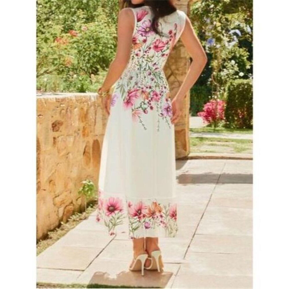 Floral Print Square Neck Dress - Picture 2 of 4